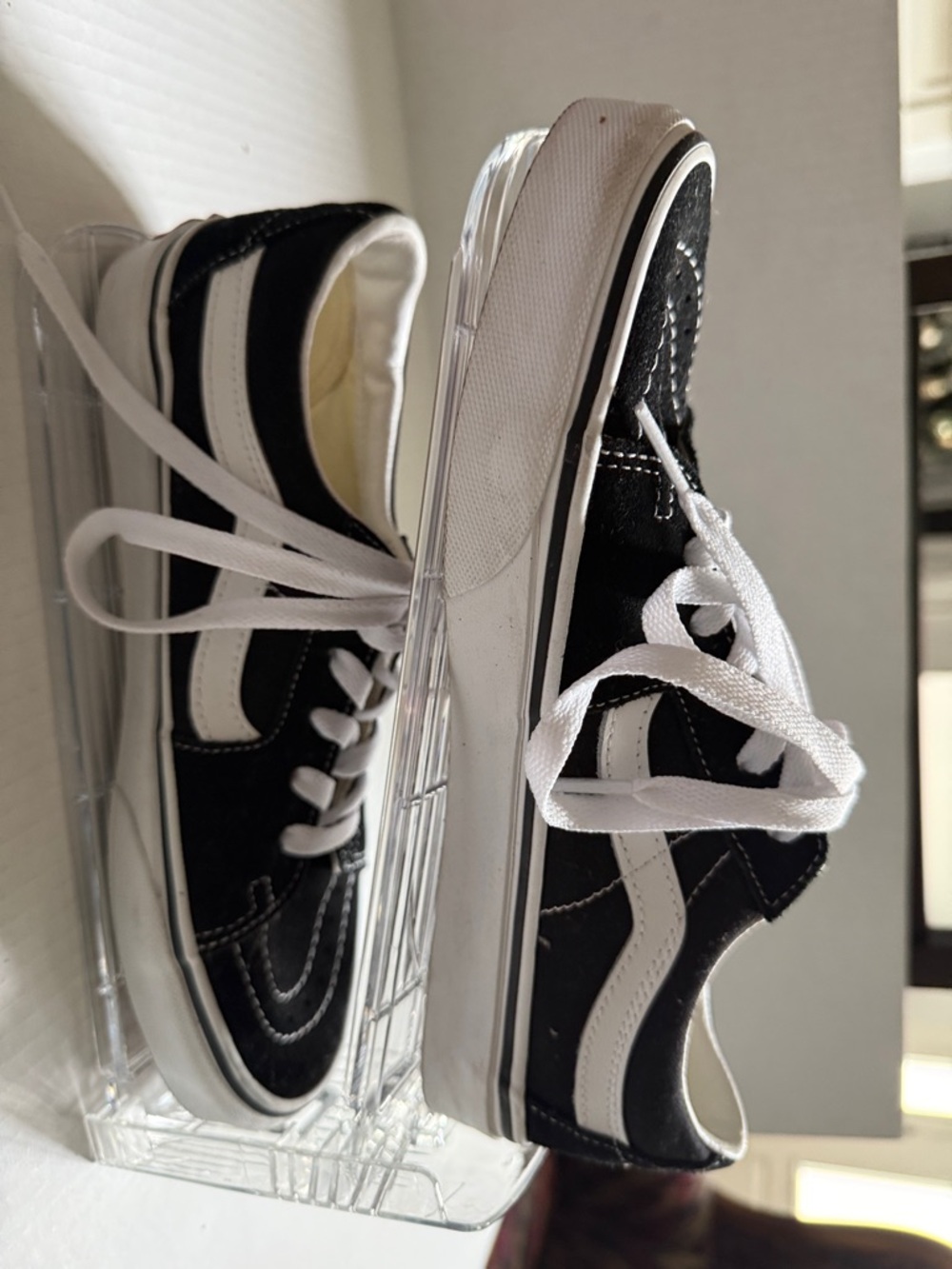 Vans Kids Black and White Low-Top Skate Sneakers